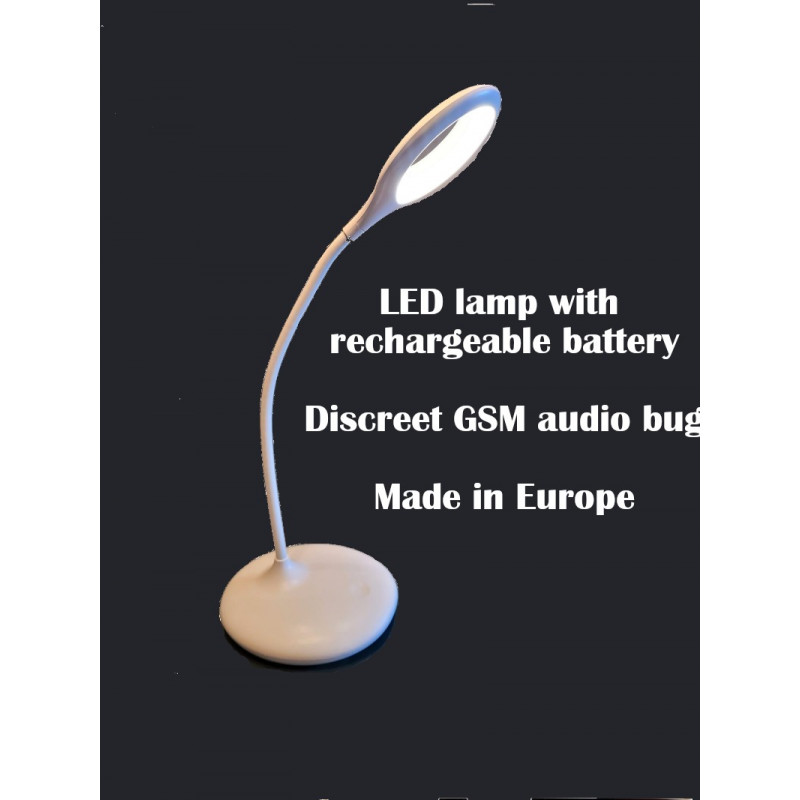 Table/desk LED lamp with GSM bug