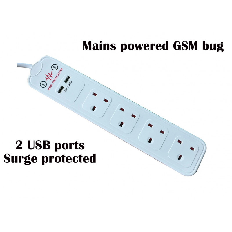 GSM bug - 4 way extension lead with 2 USB ports