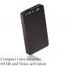 Compact black mini voice recorder with USB port and voice activation