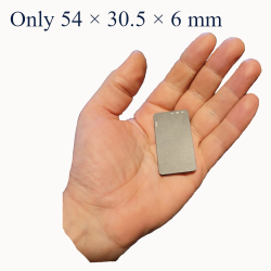 Ultra-thin 64 GB voice recorder resting on a person’s hand to show compact size (54 × 30.5 × 6 mm)